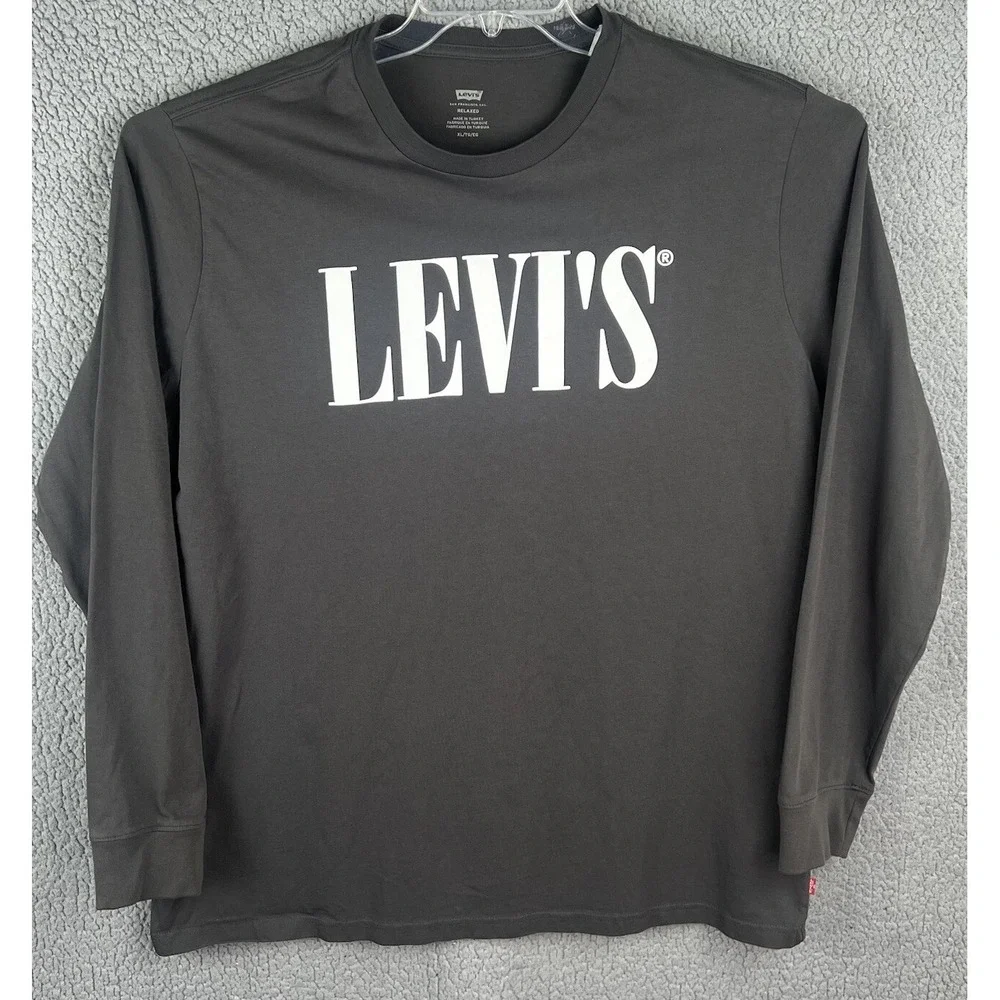 Levi's Shirt Mens XL Gray Long‎ Sleeve Relaxed Fit Graphic Logo NWT​
